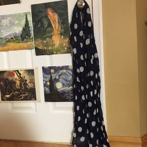 Navy and white polka dotted scarf from H&M